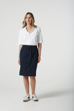 Load image into Gallery viewer, Goondiwindi Cotton - Pima Cotton 3/4 Sleeve Polo - White colour front shot