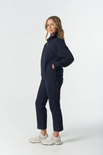 Load image into Gallery viewer, Goondiwindi Cotton - Rugged ½ Zip Cotton Sweater - Dark Navy colour side shot