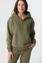 Load image into Gallery viewer, Goondiwindi Cotton - Rugged ½ Zip Cotton Sweater - Sage colour front colour
