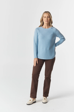 Load image into Gallery viewer, Goondiwindi Cotton - The Classic Crew Neck Raglan Jumper - Air Blue colour front shot