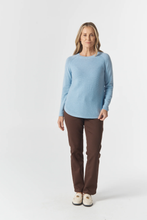 Load image into Gallery viewer, Goondiwindi Cotton - The Classic Crew Neck Raglan Jumper - Air Blue colour front shot