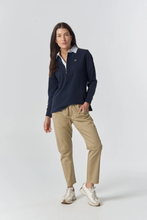 Load image into Gallery viewer, Goondiwindi Cotton - The Traditional Cotton Rugby - Dark Navy colour front shot