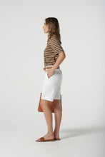 Load image into Gallery viewer, Goondiwindi Cotton - Cotton Spandex Walking Shorts - White colour side shot