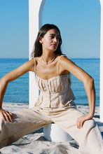 Load image into Gallery viewer, Salt Pleat Cami Sand Color Model Sitting