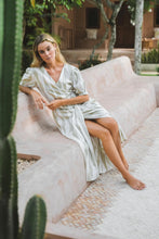 Load image into Gallery viewer, Hobo & Hatch - Estelle Wrap Dress in Island Stripe colour bench shot