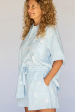 Load image into Gallery viewer, Hobo & Hatch - Mila Shirt in Sky Coast colour side closed up shot