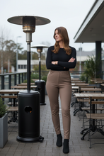 Load image into Gallery viewer, Holmes and Fallon Pant 2 Vertical Zips - Latte colour front shot