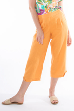 Load image into Gallery viewer, Jump - 3/4 Pleat Detail Pant in Mandarin colour front shot