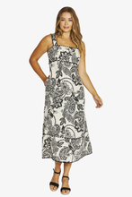 Load image into Gallery viewer, Jump - Bohemia Ric Rac Dress - Black/ Flax colour front shot