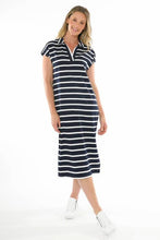 Load image into Gallery viewer, Jump - Collared Dress in Navy/White colour front shot