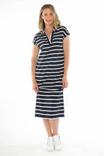 Load image into Gallery viewer, Jump - Collared Dress in Navy/White colour front shot