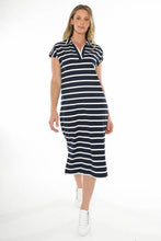 Load image into Gallery viewer, Jump - Collared Dress in Navy/White colour front shot