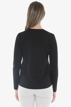 Load image into Gallery viewer, Jump - Crew Neck Long Sleeve Tee - Black colour back shot