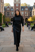 Load image into Gallery viewer, Jump - Crinkle Slip Skirt - Black colour front shot