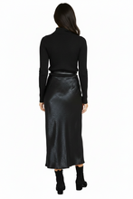 Load image into Gallery viewer, Jump - Crinkle Slip Skirt - Black colour back shot