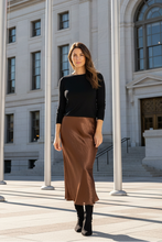 Load image into Gallery viewer, Jump - Crinkle Slip Skirt - Chestnut colour front shot