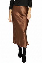 Load image into Gallery viewer, Jump - Crinkle Slip Skirt - Chestnut colour front shot