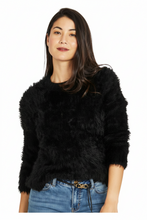 Load image into Gallery viewer, Jump - Eyelash Pullover - Black colour front shot
