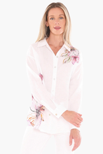 Load image into Gallery viewer, Jump - Floraline Long Sleeve Shirt - White colour front shot