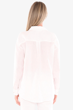 Load image into Gallery viewer, Jump - Floraline Long Sleeve Shirt - White colour back shot