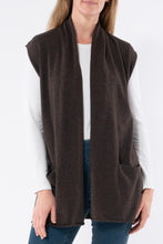 Load image into Gallery viewer, Jump - Long Line Shawl Vest - Cocoa short sleeve functional pockets