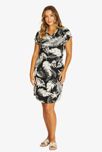 Load image into Gallery viewer, Jump - Palm Island V Neck Dress - Black/ Ecru colour front shot