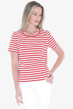 Load image into Gallery viewer, Jump - Stripe Short Sleeve Tee - Red/ White colour front shot