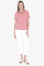 Load image into Gallery viewer, Jump - Stripe Short Sleeve Tee - Red/ White colour front shot