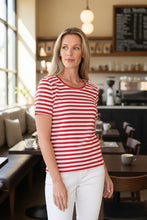 Load image into Gallery viewer, Jump - Stripe Short Sleeve Tee - Red/ White colour front shot