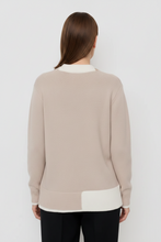 Load image into Gallery viewer, Marco Polo - Layered Rib Sweater - Stone colour back shot