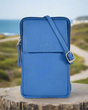 Load image into Gallery viewer, Mariah Leather Slim Crossbody Bag in Indigo colour