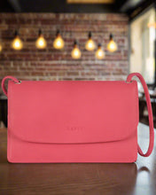 Load image into Gallery viewer, McKenzie Leather Crossbody Wallet in Fuchsia colour
