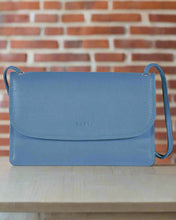 Load image into Gallery viewer, McKenzie Leather Crossbody Wallet in Powder Blue colour