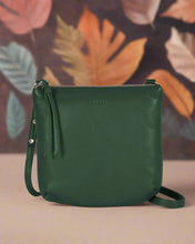 Load image into Gallery viewer, Meadow Soft Leather Pouch Crossbody Bag - Forest colour front shot