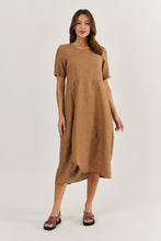 Load image into Gallery viewer, Naturals Linen Dress Gingerbread colour front shot