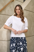 Load image into Gallery viewer, Naturals O&J Boat Neck Cotton Top White colour front shot