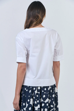 Load image into Gallery viewer, Naturals O&J Boat Neck Cotton Top White colour back shot