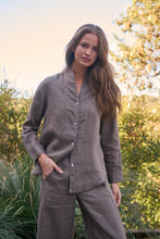 Load image into Gallery viewer, Naturals O&J Linen Buttoned Top Cigar colour front shot