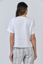 Load image into Gallery viewer, Naturals O&J Round Neck Top White colour back shot