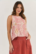 Load image into Gallery viewer, Naturals by O&J - Linen Top - Ikat colour front shot