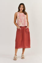 Load image into Gallery viewer, Naturals by O&J - Linen Top - Ikat colour front shot