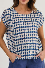 Load image into Gallery viewer, Naturals by O & J Boatneck Sleeveless Top Delta Bolt colour front closed up shot