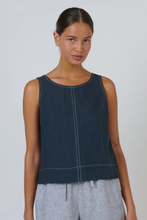 Load image into Gallery viewer, Naturals by O&J Button-Back Top Gunsmoke colour front shot
