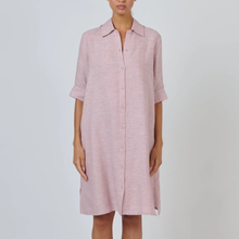 Load image into Gallery viewer, Naturals by O&J Button Through Linen Dress Radish colour front shot
