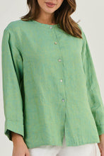 Load image into Gallery viewer, Naturals by O&J Button Up Long Sleeve Shirt Caterpillar colour front closed up shot