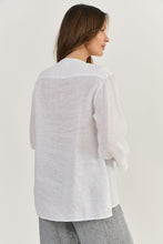 Load image into Gallery viewer, Naturals by O&J Button Up Long Sleeve Shirt Whisper White colour back shot