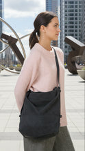 Load image into Gallery viewer, Naturals by O&J Canvas Crossbody Bag Black colour side shot