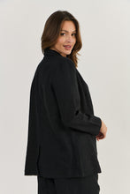 Load image into Gallery viewer, Naturals by O&J Linen Blazer Black colour side shot