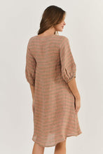 Load image into Gallery viewer, Naturals by O&J Linen Dress Brick colour back shot
