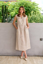 Load image into Gallery viewer, Naturals by O&J Linen Dress Ginger Slice colour front shot